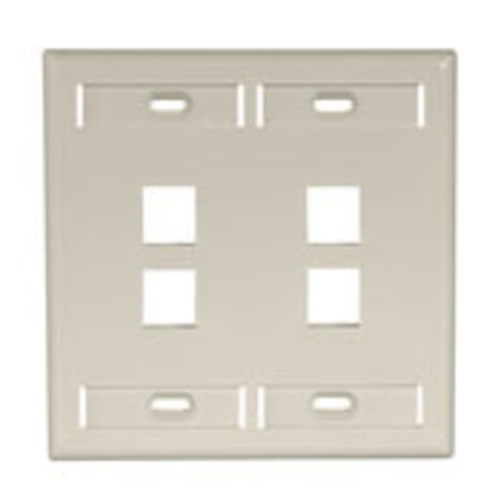LEVITON Number of Gangs: 2 High-Impact Plastic, Ivory 42080-4IP